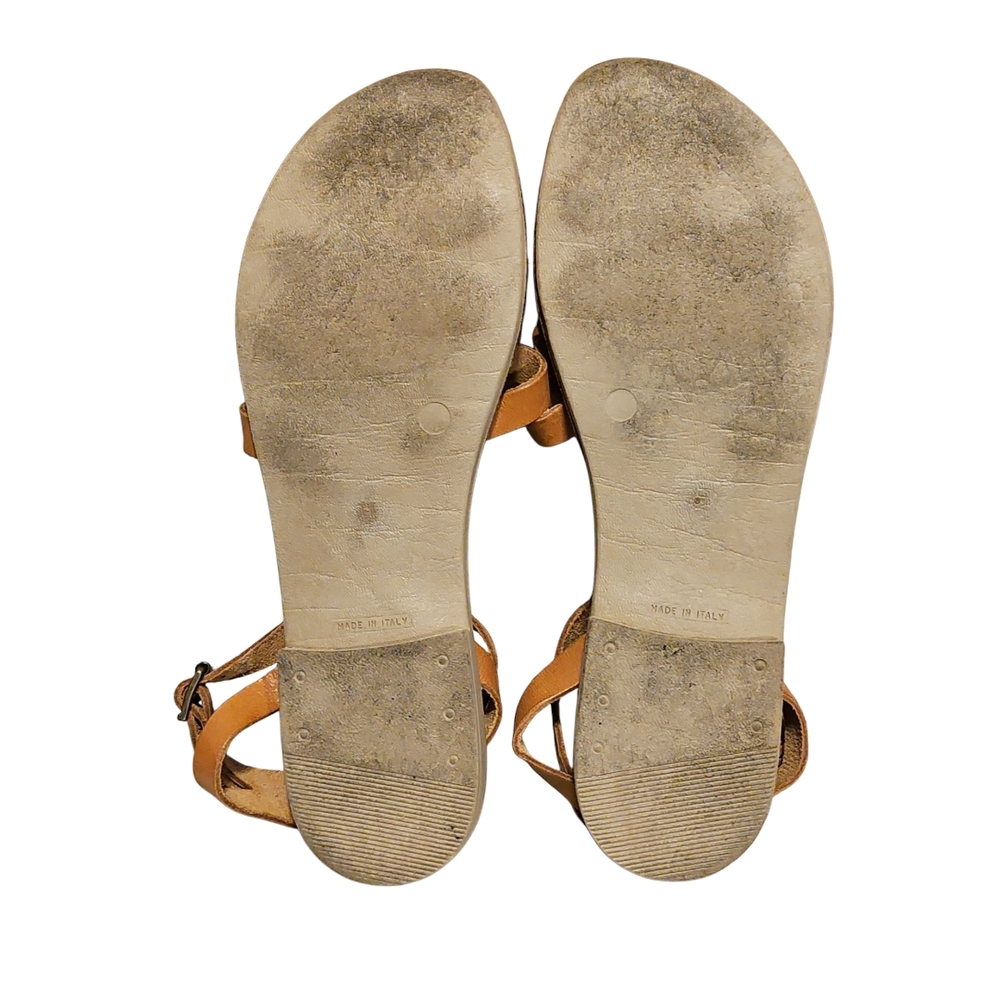 Barbara Barbier Tan Leather Strappy Flat Sandals - Picture 4 of 4